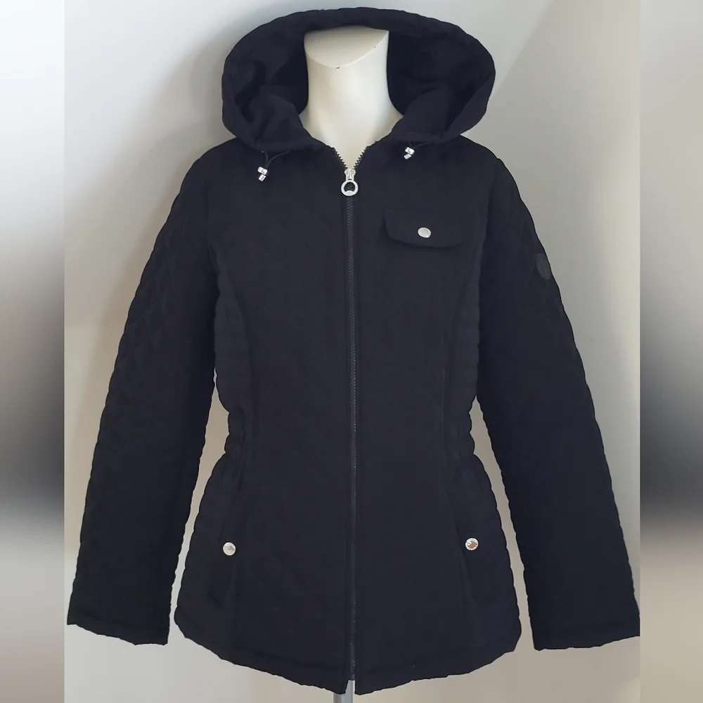 LAUNDRY BY SHELLI SEGAL Women's 3/4 Quilted Lined Hooded Jacket , Medium